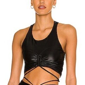Koral Elaine Tie Wet-Look Sports Bra
